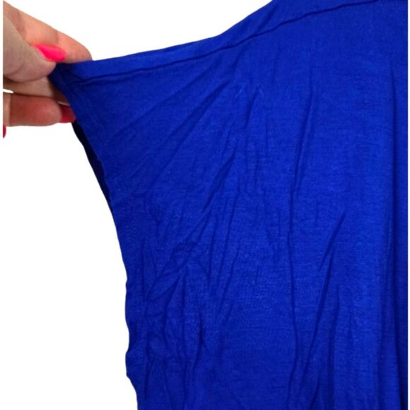 Cato Cobalt Blue Tee Super Soft Wrap Front Plus 22W-24W Jersey Knit Top 3X 22/24 - Picture 5 of 8